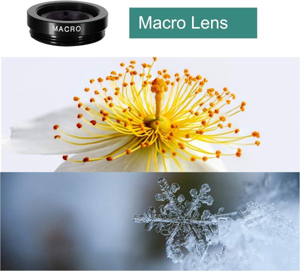 Phone Lens,by Ailun,3 in 1 Clip on 180 Degree Fish Eye Lens+0.65X Wide Angle+10X Macro Lens,Universal HD Camera Lens Kit for Mobile Phone,Cellphone,Smart Phone - Image 4